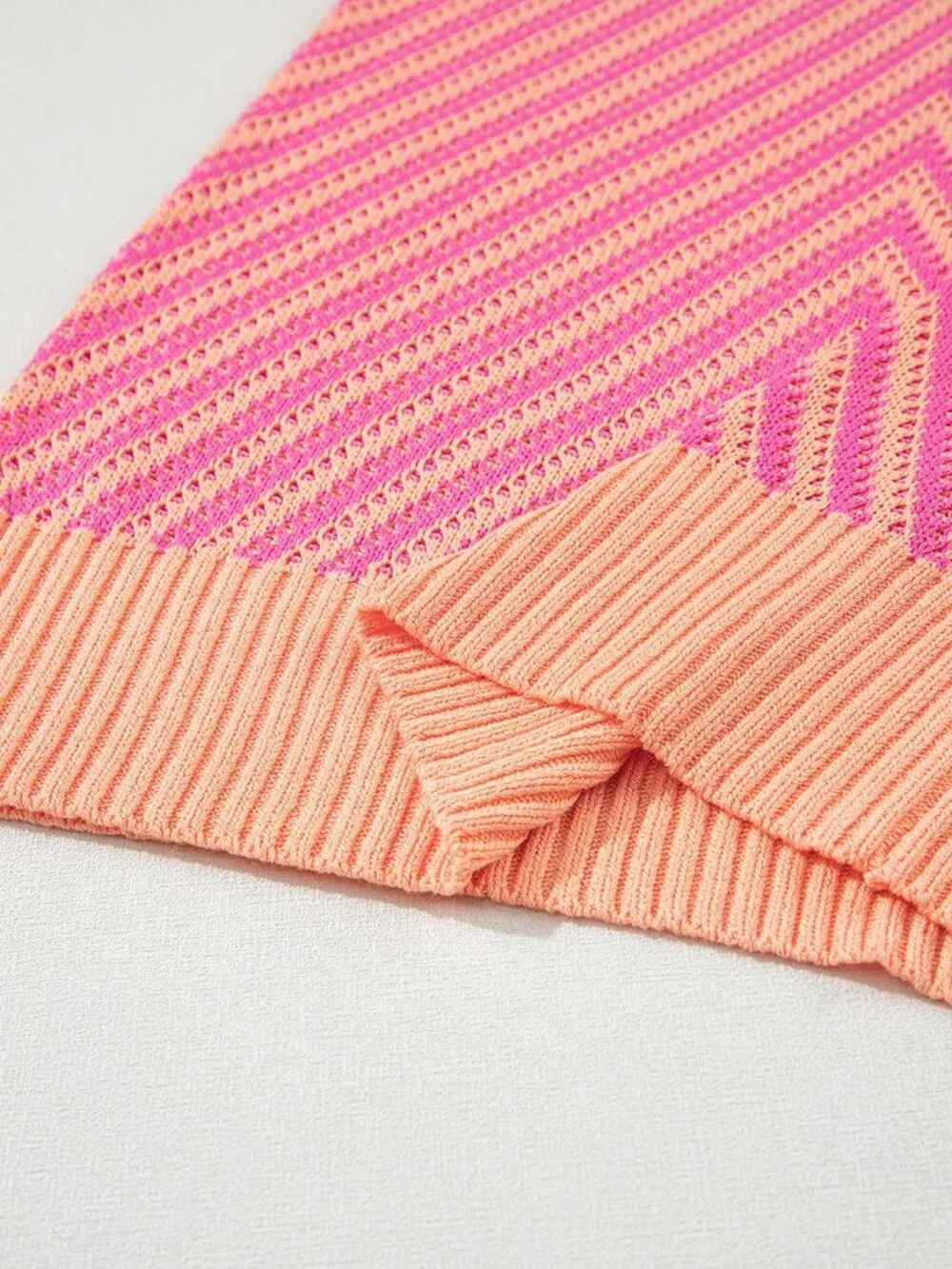 Multicolor Casual Women's Sleeveless V-Neck Striped Knit Vest